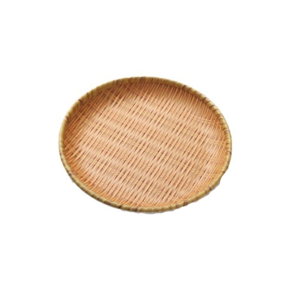 Traditional Bread Dessert Plate Round Decoration Tray Imitation Weaving Dinner Plate  Restaurant