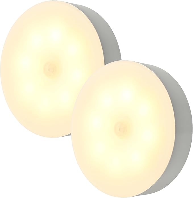 Motion Sensor Night Light 1/2/4/6 Pack Wireless USB Charging Closet Light Suitable for Stairs Cabinets Kitchen Corridors