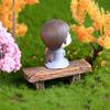 3Pcs/Set Resin Retro Bench Model Figurines Micro Garden Decoration Ornaments Terrariums DIY Accessories