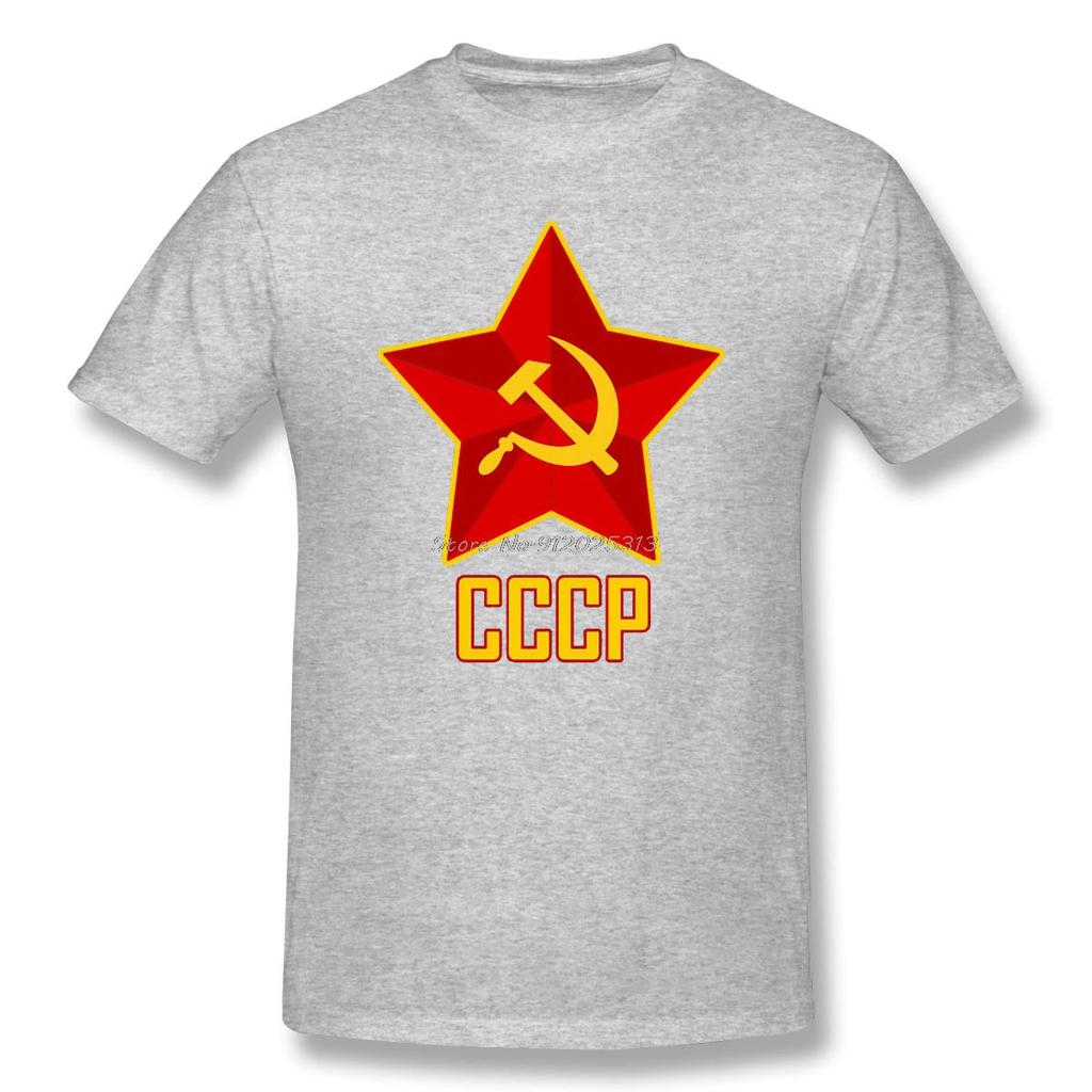 Communist Flag Cotton TShirt Camiseta Hombre Soviet Union Socialist Cccp Tshirt For Unisex Streetwear Oversized Unisex Tops