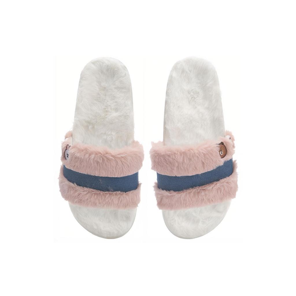New LINING X Line Friends Slides 'White Pink' AGAQ031-2