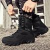 Herren Plus Size 48 Winter High-Top Kampfstiefel mit Samtfutter für Bergsteigen und Wüste