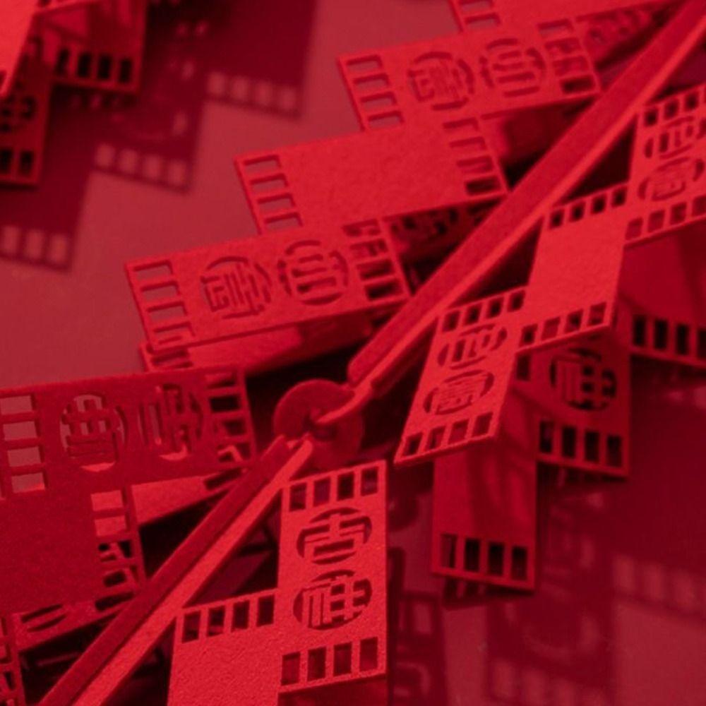 Vergoldung chinesischer Schriftzeichen, nicht gewebter Feuerwerkskörper-Anhänger, Innendekoration, Frühlingsfest