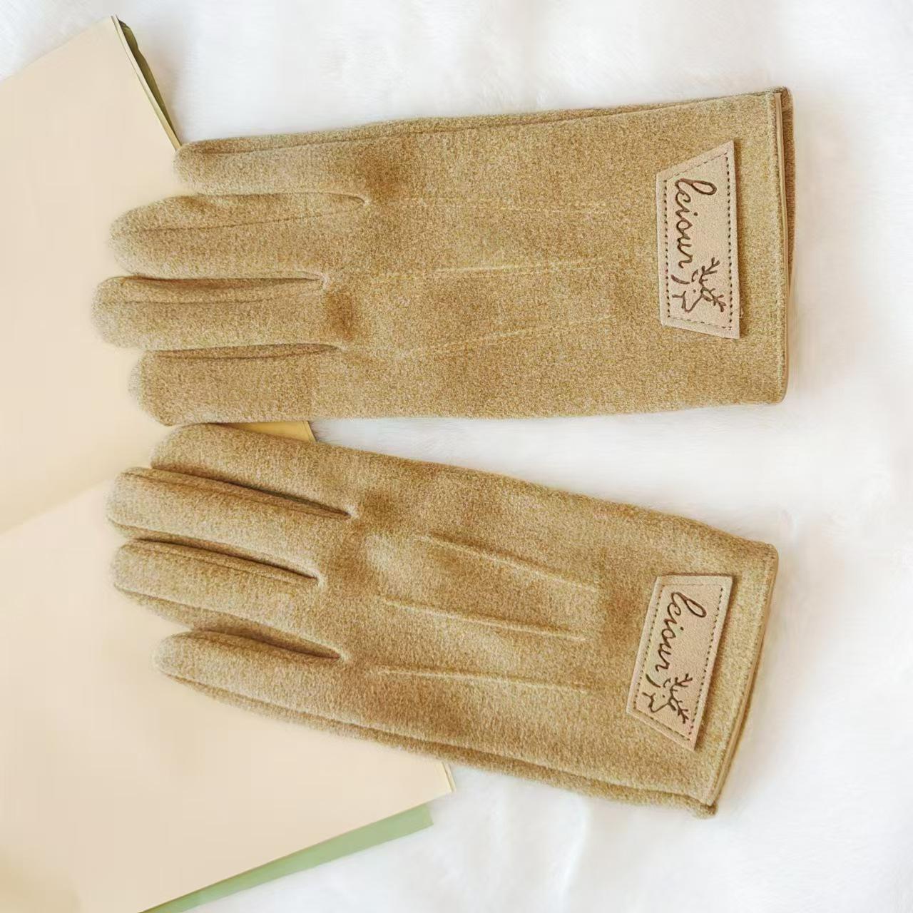 

Мужские ветрозащитные флисовые перчатки для велоспорта с сенсорным экраном нового стиля One Size хаки