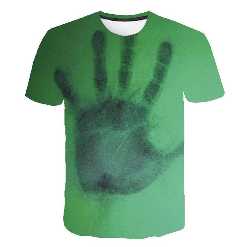 Palm Graffiti Painting T-shirts Men's Clothing 3D Printed Design Round Neck Short Sleeve Tops Breathable Comfortable T-shirt