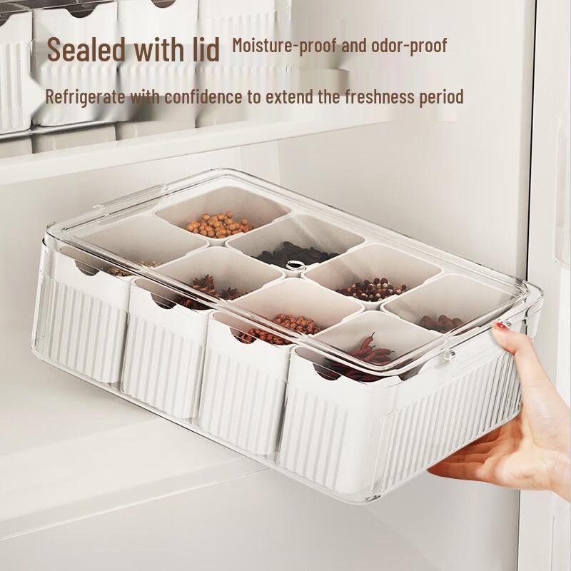 Thickened Eight-Compartment Spice Storage Box