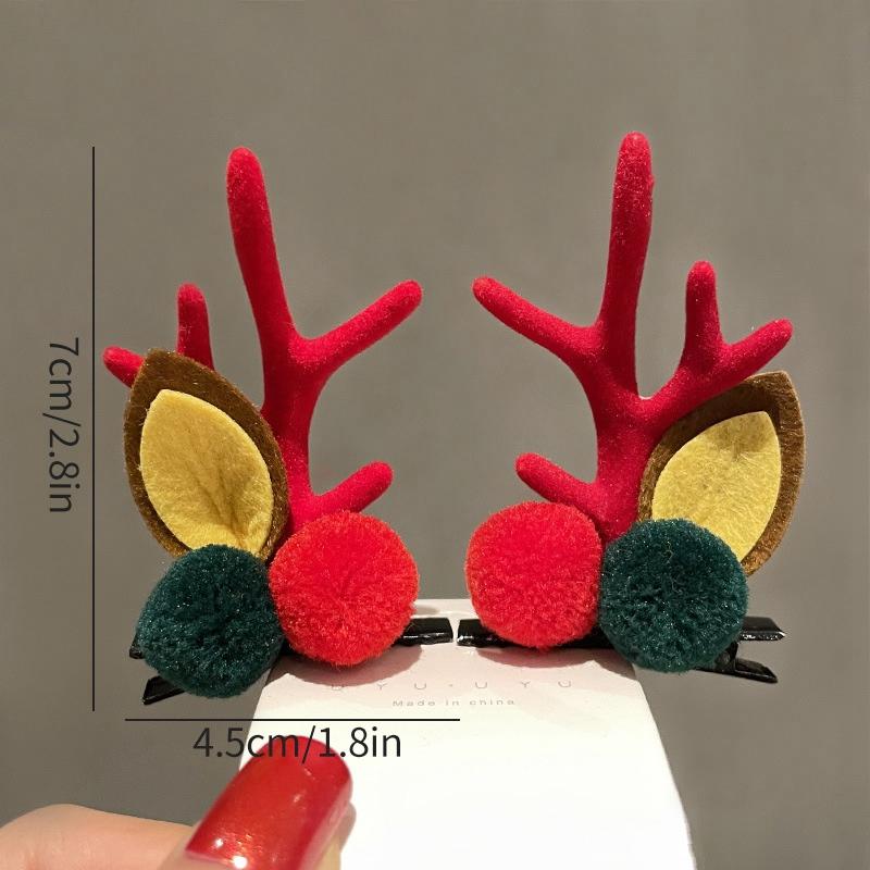 Christmas New Year Hair Clips Cartoon Deer Ear Headbands Hairpin Xmas Decor Gifts Navidad Festival Photo Props Hair Accessories