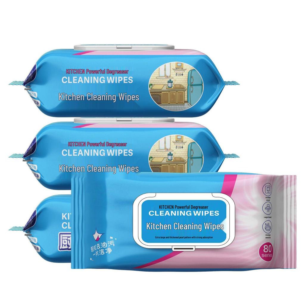 Thick Kitchen Degreasing & Stain-Removal Wipes for Range Hoods