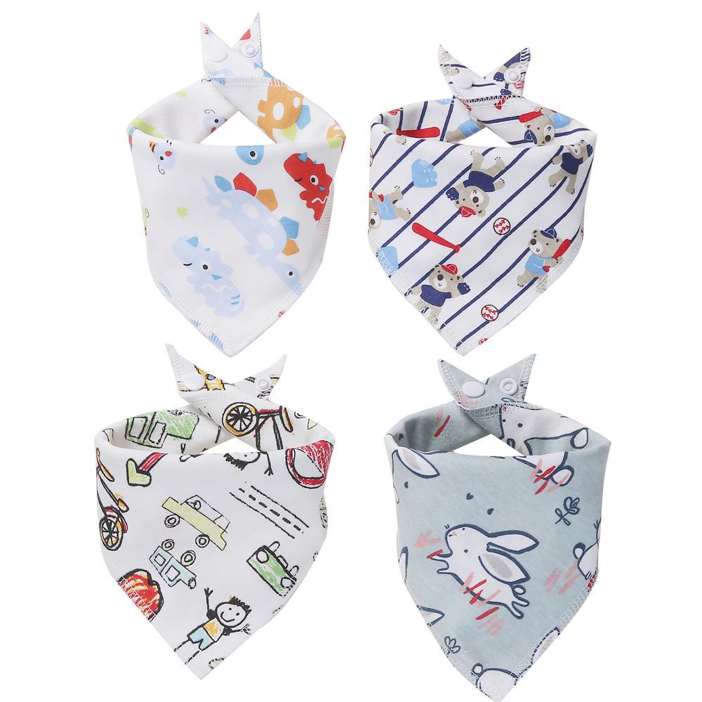 5Pcs Baby Bibs Cotton High Quality Double Layers Burp Cloths Lovely Cartoon Character Animal Bibs