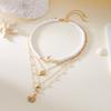 Multi-layer Boho Choker Jewelry Starfish Ocean Shell Bead Necklace Collarbone Chain  Female Fashion