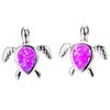 Cute Sea Turtle Stud Earrings For Women Fashion Imitation Blue Fire Opal Stud Earrings For Women Wedding Band Jewelry Gifts