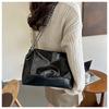 Faux Leather Crossbody Bag for Women Minimalist Chain Shoulder Handbag