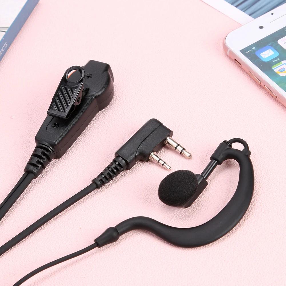 PU Wired Walkie Talkie Headset Earphones K-Plug Earpiece Headset Dual PTT G Type with Microphone for Kenwood Baofeng 888S TYT