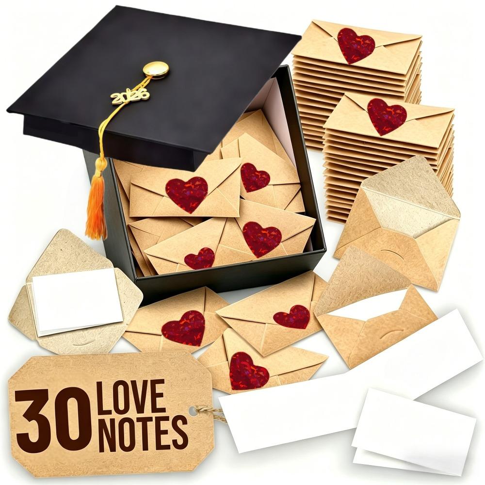 

30/60Pcs Pre-Written Cards DIY Love Notes Box Blank Mini Cards Mini Cards Set Graduation Season 30pcs