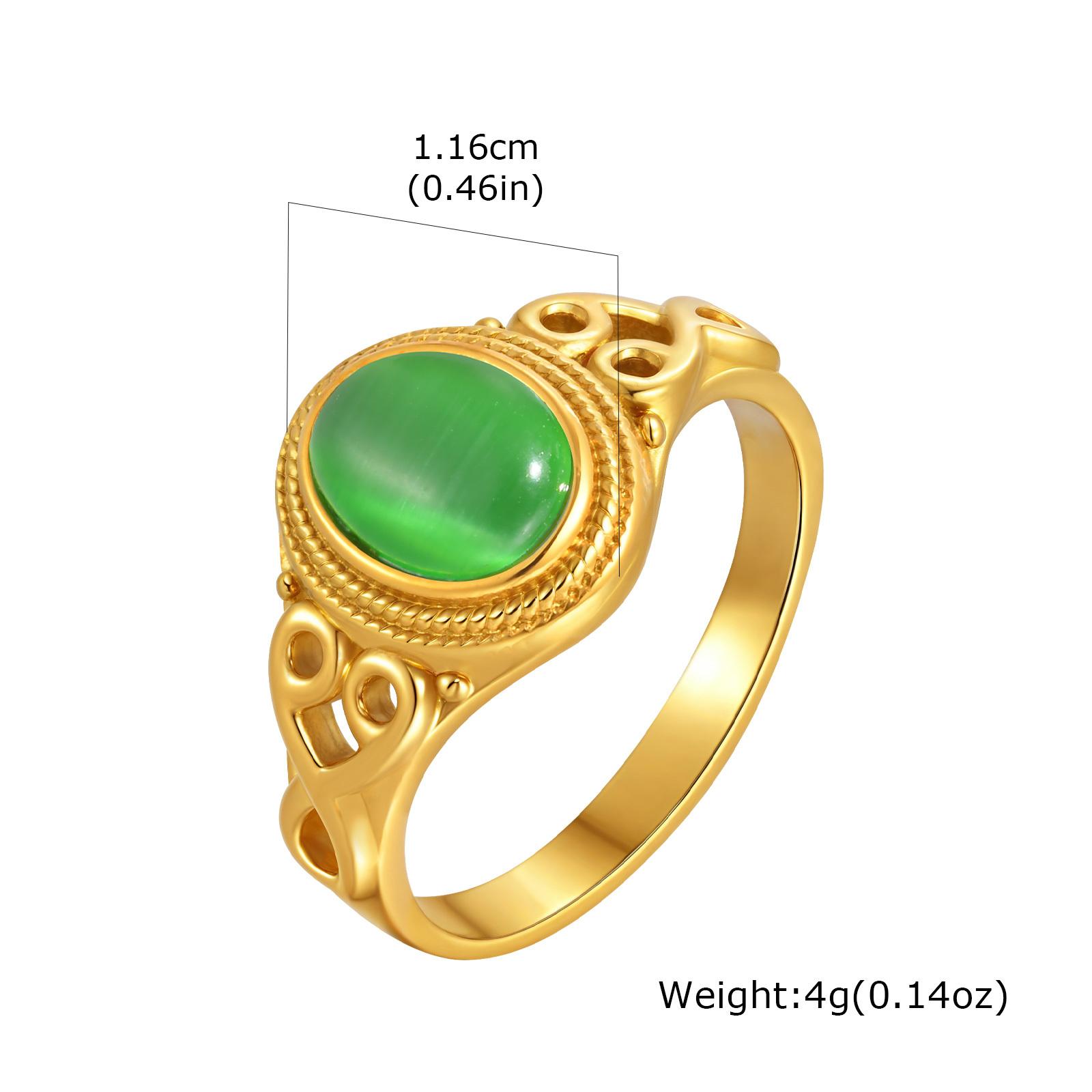 

Vnox New Trendy Colorful Natural Stone Ladies Rings For Women Size 6/7/8/9 Stainless Steel Finger Jewelry Luxury Gifts For Girls 6