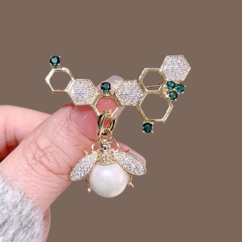 

Изысканная брошь-пчела с жемчугом и сотами для женской одежды, пальто, ювелирные аксессуары, подарки