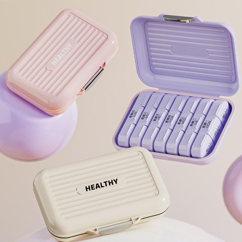 Large Capacity 7 Day Pill Box Sealed Pill Storage Box Portable Pill Container  Office