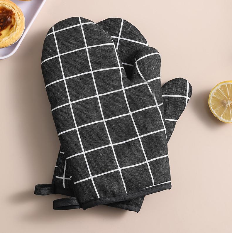 Anti Scald Gloves, Kitchen Microwave Oven, Thickened Grid Oven, Heat-resistant Gloves, Heat-resistant Baking