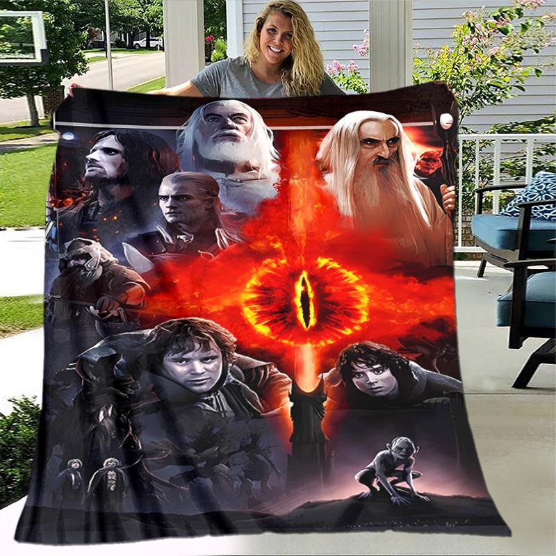 1pc Blanket The Lord of the Rings2 Print Design, Lightweight Blanket for Sofa, Bed- Soft &Warm, Gift for All Seasons like Christmas, Halloween