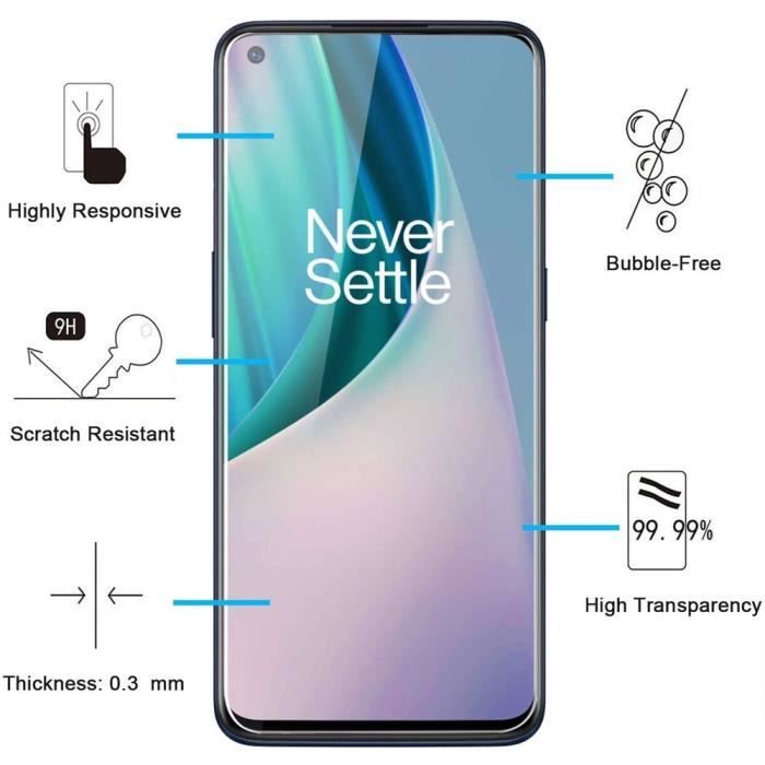 Lot -3 Tempered Glass for One Plus Nord N10 5G (6.49") Anti-Fingerprint Tempered Glass Films