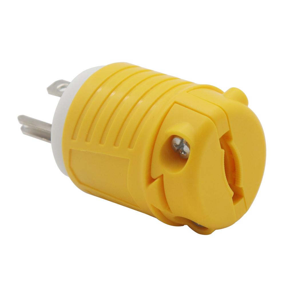 15 Ampér 125 Volt 5-15P 2pólová 3vodičová uzemněná elektrická zástrčka s rovnými kolíky