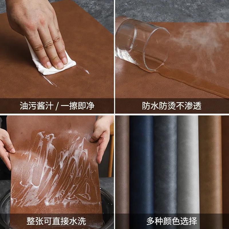 Large PU Leather Placemat Mouse Pad Double-Sided Desk Mat Faux Leather Texture for Office Study Writing Desk