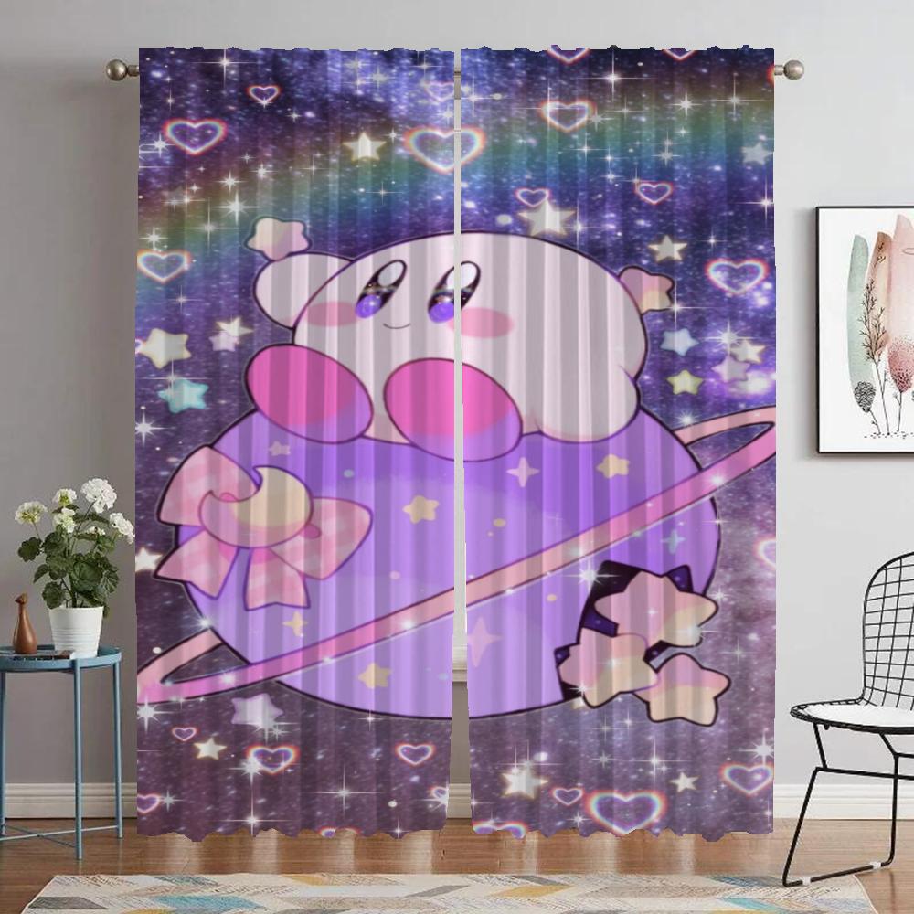 Cortinas elegantes para sala 2 peças Kirbys cortinas blackout para câmera sala de estar cortina divisória cortinas decoração de Halloween