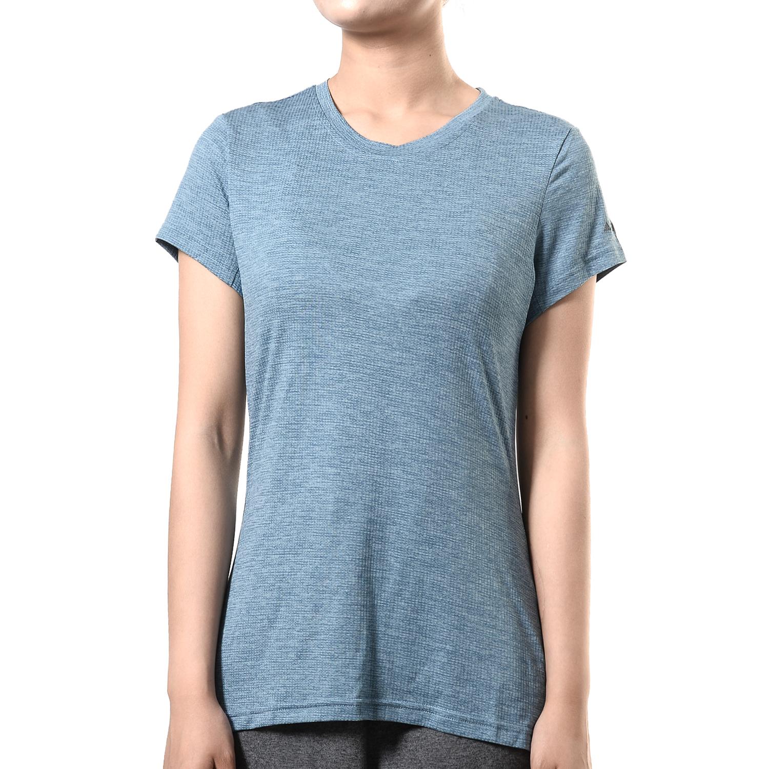 Adidas T Shirts Women s Blue Crew Neck Moderate Straight Fit CG0215 XL