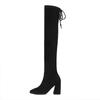 New autumn and winter knee boots women's long boots small long boots thick heel high heel pointed suede thin boots
