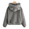 Cute Rabbit Ear Hood Winter Women Hoodies Warm Plush Sweatshirt Long Sleeve Casual Tops Autumn Winter