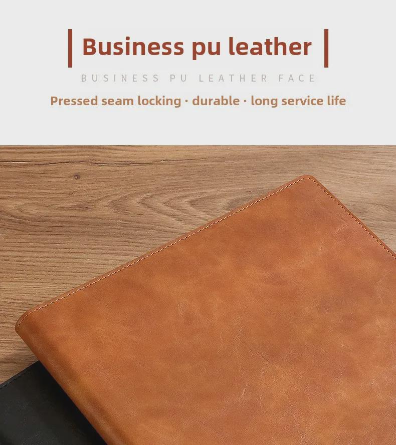 A4 Multi-Function Leather Data Folder with Detachable Notepad