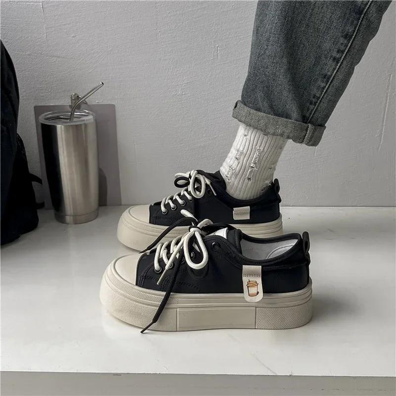 Small White Shoes Casual Female Sneakers Women Wedge Basket 2025 Round Toe Modis Clogs Platform All-match Shallow Mouth Autumn S