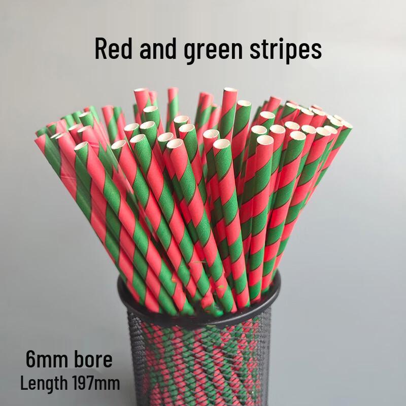 Abbaubare Kraftpapier-Strohhalme mit Streifen