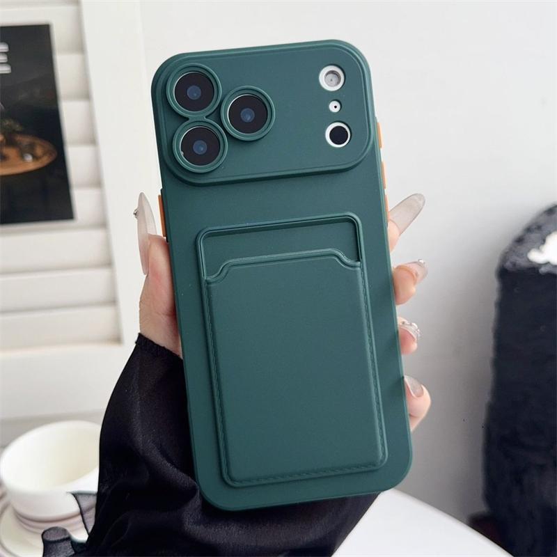 Port Card Portofel Husă Telefon Pentru iPhone 17 Air 11 12 13 14 15 Plus 16 17 Pro Max Antișoc Moale Mat Silicon Capac Spate