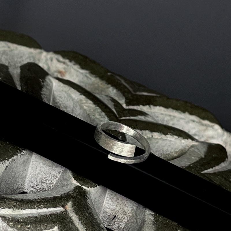 Su Chuang S925 Sterling Silver Brushed Korean Style Women's Open Index Finger Ring