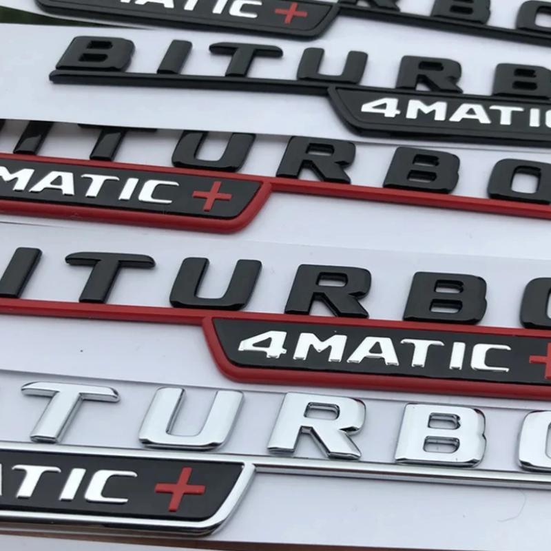 Emblema Adesivo 3D Para-lama Carro BITURBO 4MATIC Para Mercedes C43 AMG W205 W204 E43 W213 W212 GLC43 GLE43 W166 W167 Acessórios