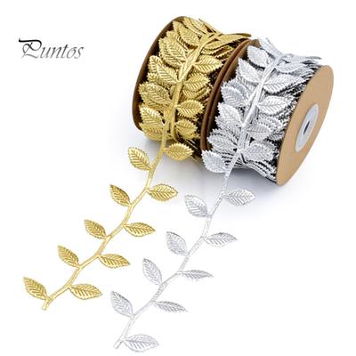 1 Rolle Geschenkband Spitze Besatz Kunstleder Reißfest Farbecht Nicht welkend Foto Requisiten 2 Farben Lebhaftes Blatt Geschenkband