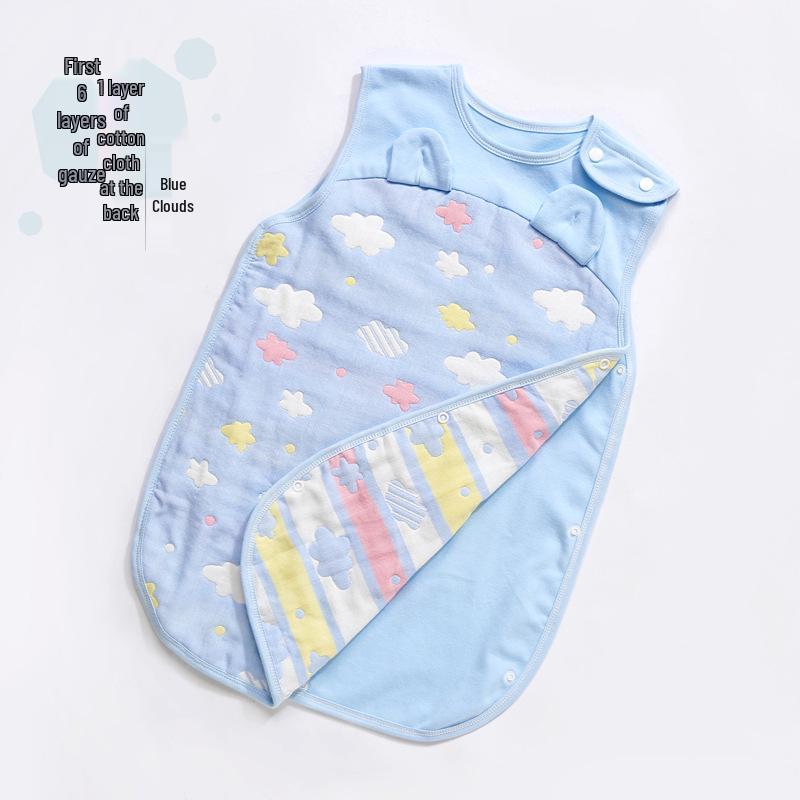 Pure Cotton Baby Sleeping Bag - All-Season Quilted Anti-Kick Blanket for Newborns