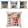 Festive Christmas Cushion Cover Featuring Charming Snowman And Santa Claus Design For Cozy Home Decor