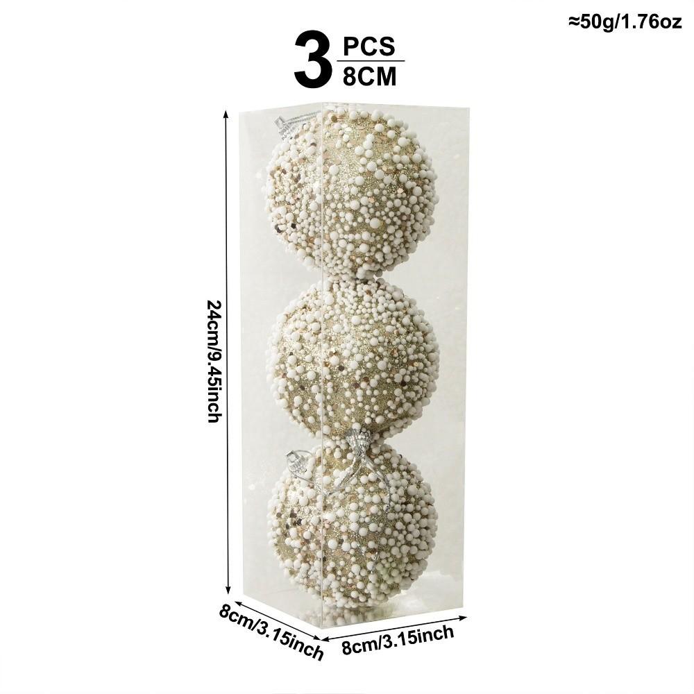 3Pcs/Set Shiny Christmas Ball Creative Xmas Baubles Christmas Pendant Decorations Storefront