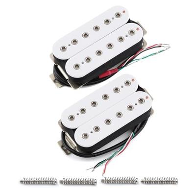 FLEOR Neck+Bridge Pickup Set Double Coil Humbucker Pickups for Electric Guitar Pickup Replacement-White