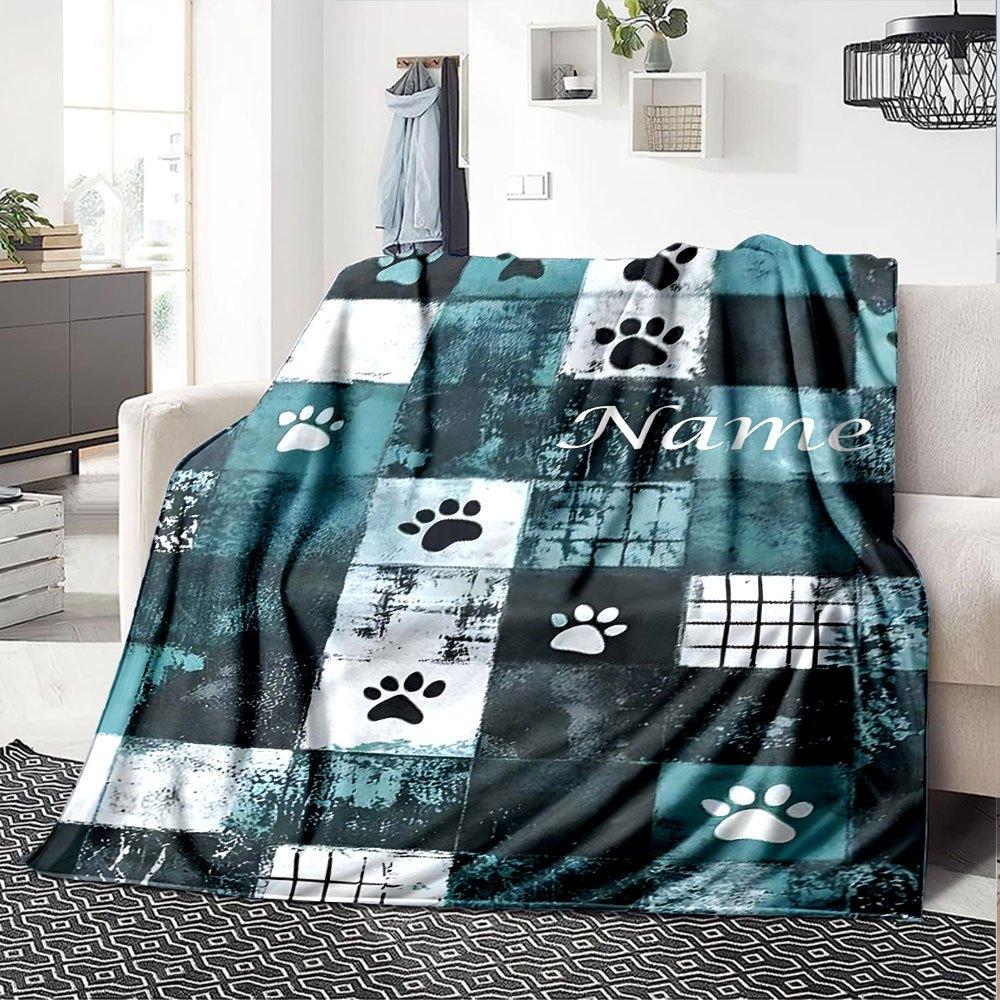Paw Print Home Customize Your Name Blankets Soft Cozy Lightweight Blanket For All Seasons Perfect For Picnics Sofa Office Bed Living Room And Ideal
