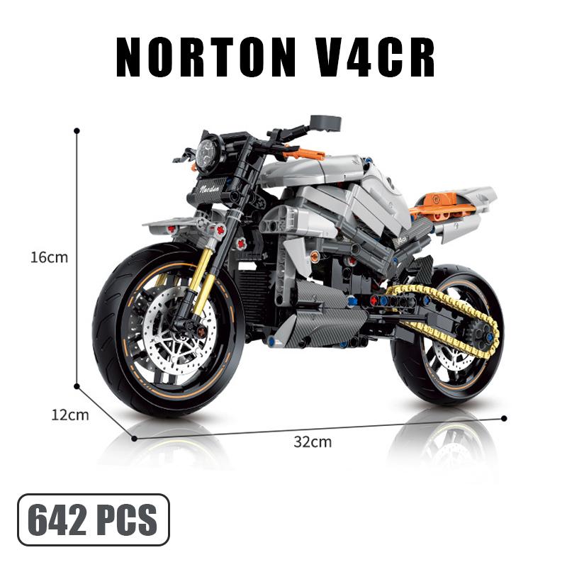 Technical Motorcycle Building Blocks Bricks Harleys Motorbike Locomotive Road Racer Toy for Kid Christmas New Year Gift