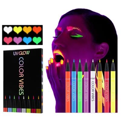 Candy Color 8 fluoreszierendes Eyeliner-Set, matt, Körperfarbe, leuchtende Farbe, flüssiger Eyeliner, wasserfest, schweißfest