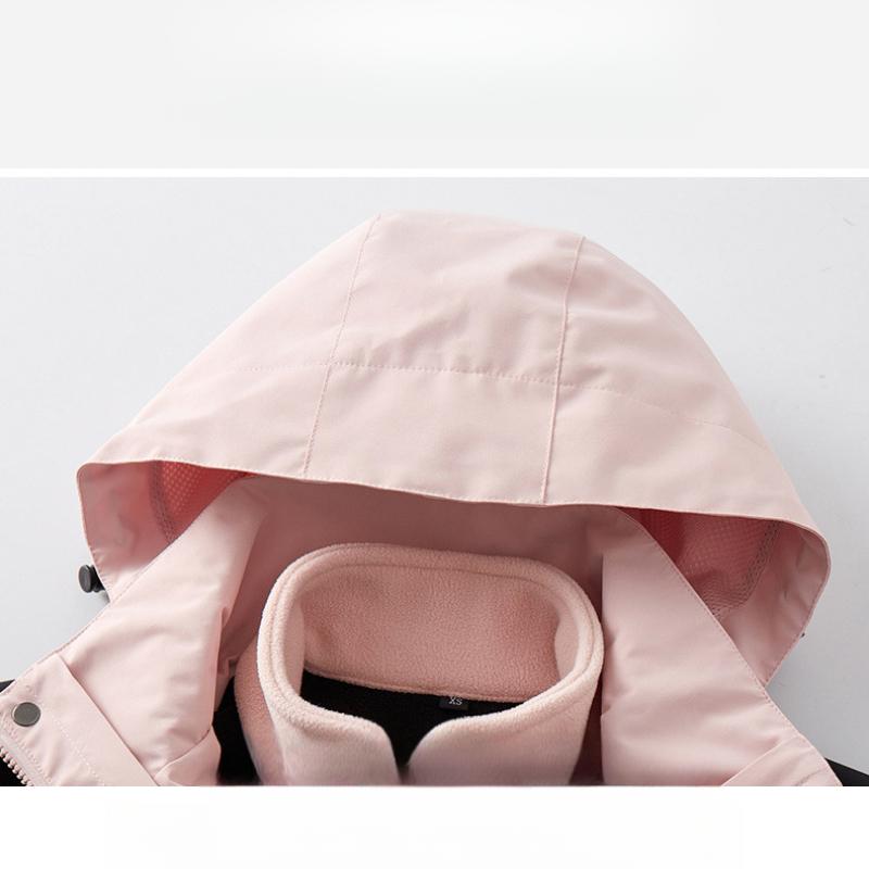 Autumn Winter Three-in-One Jacket Color Matching Unisex Thickened Two-Piece Detachable Mountaineering Windproof Coat for Men