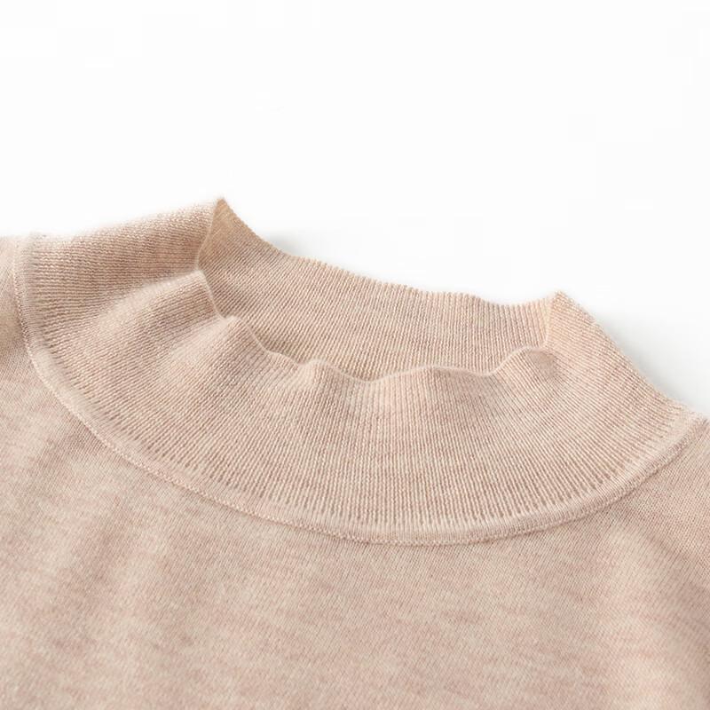 Hengyuanxiang Women's Semi-High Neck Long Sleeve Knitted Sweater