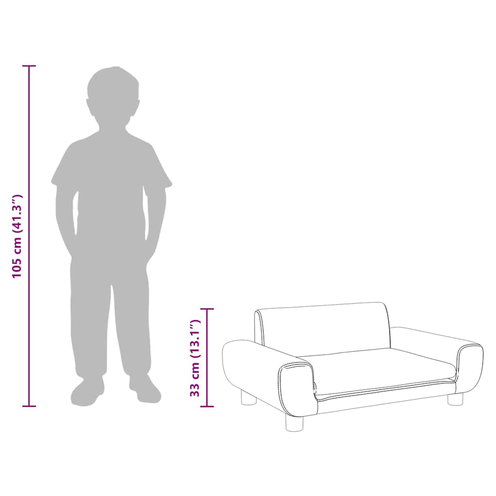 Kids  Sofa Black 70x45x33 cm Velvet