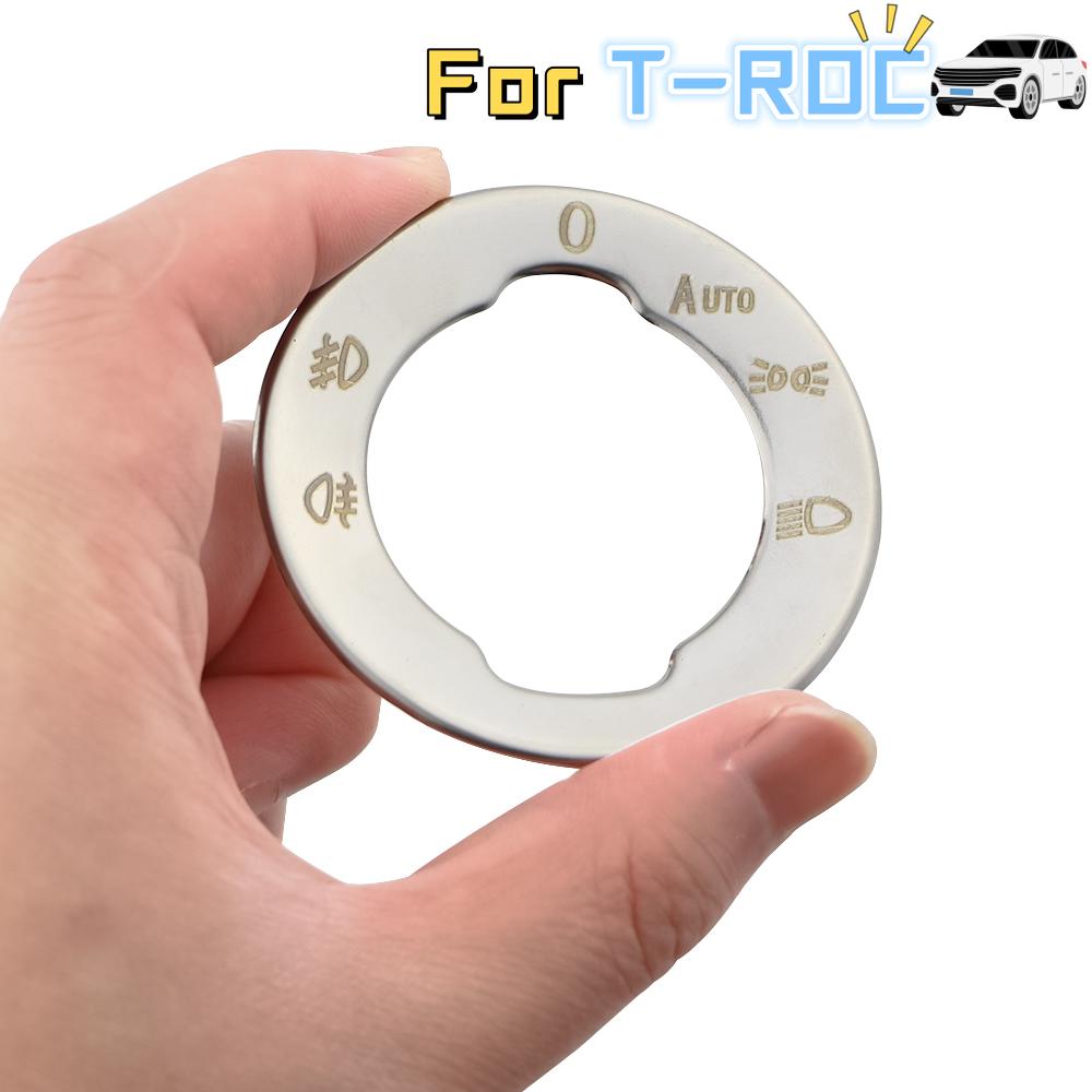 Car Head Light Adjust Button Panel Sticker for Volkswagen VW T-roc Troc 2017 2018 2019 2020 2021 2022 Stainless Steel Cover