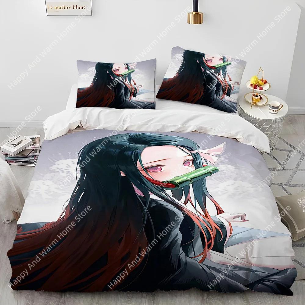 Comforter Demon Slayer Bedding Set Kamado Nezuko King Queen Full Single Size Boys Teen Gift