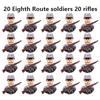 20Pcs/Set WW2 Military Soldier Array Soviet US UK France Japan Canada Italy China Building Blocks Action Figure Bricks Kids Toy